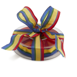 Wired Red Yellow Blue Striped Ribbon, 20m roll