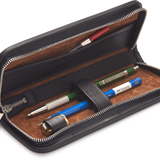 Black Small Leather Pencil Case