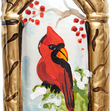 Cardinal Lantern Glass Ornament