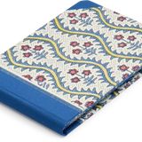 Sewn Bound Woodblock Pocket Sketchbook, Tricolore Blue  Tralci e Fiori