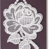 Starched Lace Hanging Ornament, Rose