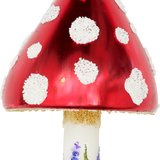 Red Pointy Mushroom Glass Ornament