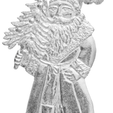 Santa with Tree Tin Ornament