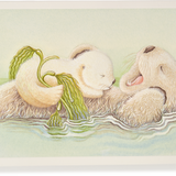 Engraved Otter Cuddles Greeting Card