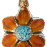 Small Orange Flower Glass Ornament