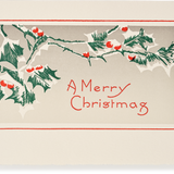 Letterpress Christmas Greeting Card, Snow Berries