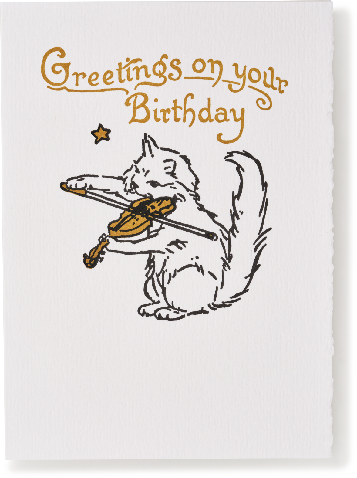 Letterpress Cat & Fiddle Birthday Greeting Card – Choosing Keeping