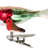 Glass Bird and Papier-mâché Christmas Ornament