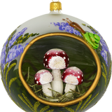 Mushrooms in a Dome Glass Ornament