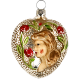 Woman in Rose Garden Glass Ornament