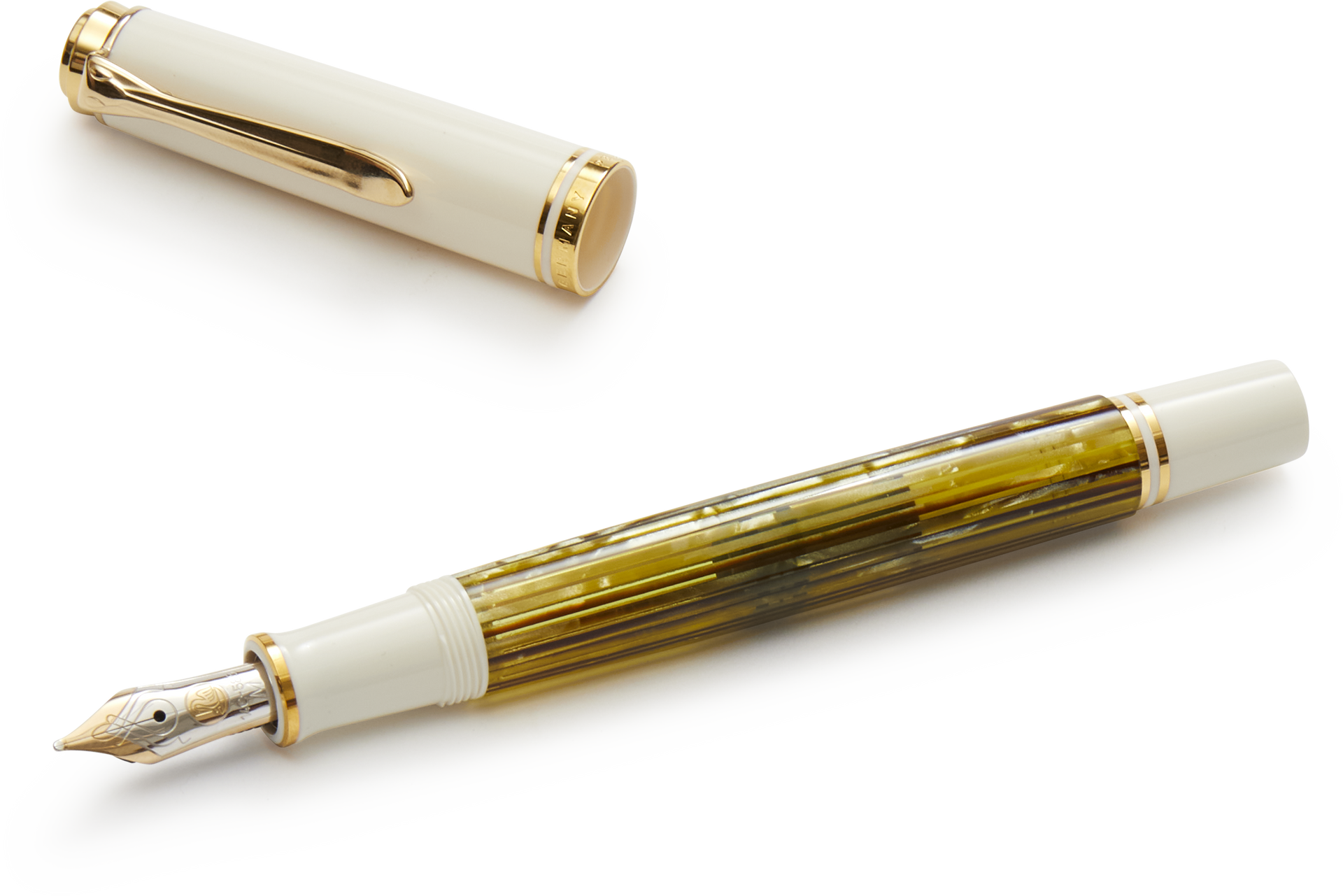 Pelikan Souveran M320 Pearl White 字幅M 中古)Pelikan ペリカン 万年筆 スーベレーン M320 パール