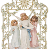 Large Hanging Christmas Decoration, Three Angels