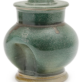 Steve Harrison Large Jar - 1999 Green Salt-glazed