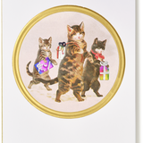 Birthday Cats Embossed Greeting Card