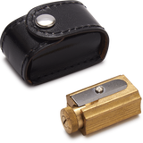 Brass Pencil Sharpener with Leather Case