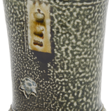 Steve Harrison Ceramic Desk Cup, No.146 Green Stoneware with Small Sunflower