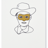 Illustrated Cowboy with Mask Greeting Card