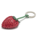 Italian Leather Keyring, Strawberry