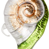 Green and Silver Snail Glass Ornament