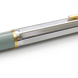 Chrome and Gold Swedish Postwar 1945 Ballpoint Pen, Green