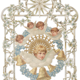 Large Hanging Christmas Decoration, Angels and Bells