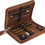 Tan Large Leather Pencil Case