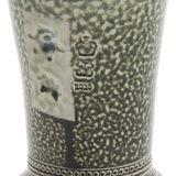 Steve Harrison Ceramic Desk Cup, No.140 Green Stoneware with Sunflowers