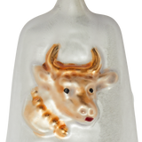 Cow Bell Glass Ornament