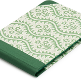 Sewn Bound Woodblock Pocket Sketchbook, Green Tralci e Fiori
