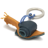 Italian Leather Keyring, Snail