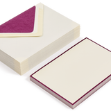 25 Cards & Envelopes - Letter Writing Set Cream/Burgundy