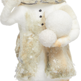 Child Throwing Snowballs Spun Cotton Ornament