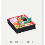 Japanese Embroidered Patch Greeting Card, Osechi New Year Box