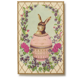 Embossed Nostalgic Postcards, Easter Bunny in Egg