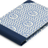 Sewn Bound Woodblock Pocket Sketchbook, Flowers and Chevron