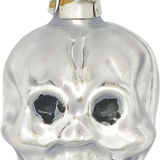 Mini Silver Skull Glass Ornament