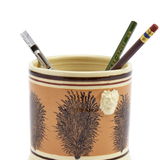 Persimmon Mochaware Ceramic Pen Pot, 'Seaweed'