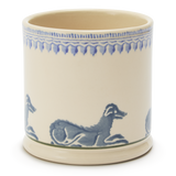 Spongeware Large Ceramic Pen Pot, Dog Lurcher