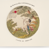 Foiled and Engraved Cupid in Ambush Greeting Card