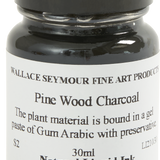 Natural Pigments Drawing Inks, Pine Wood Charcoal 30ml