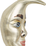 Half Moon Face Glass Ornament