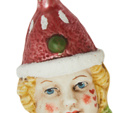 Clown with Red Cap Glass Ornament