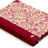 Extra-Thick "Composition Ledger" Notebook, Dominoté Brocade, Red