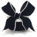 Velvet Wired Tinsel Ribbon, Navy and Silver