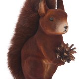 Flocked Squirrel Decoration
