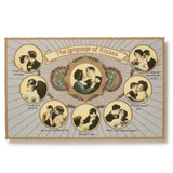 Choosing Keeping Embossed Nostalgic Postcard, Kisses