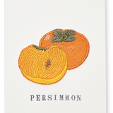 Japanese Embroidered Patch Greeting Card, Persimmon
