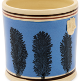 Blue Mochaware Ceramic Pen Pot, 'Seaweed'