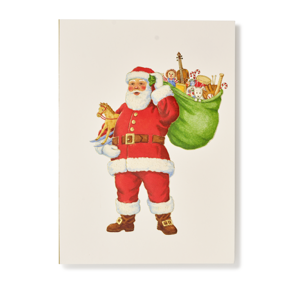 Engraved Santa with Sack of Toys Greeting Card