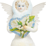 Snow Angel with Scrap Heart Spun Cotton Ornament